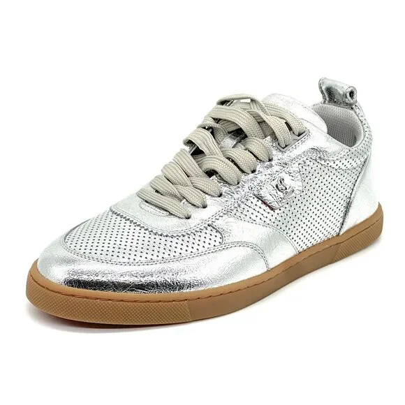 Christian Louboutin TUTTI RUI Donna Perforated Leather Sneakers Flat Shoes - Picture 6 of 16